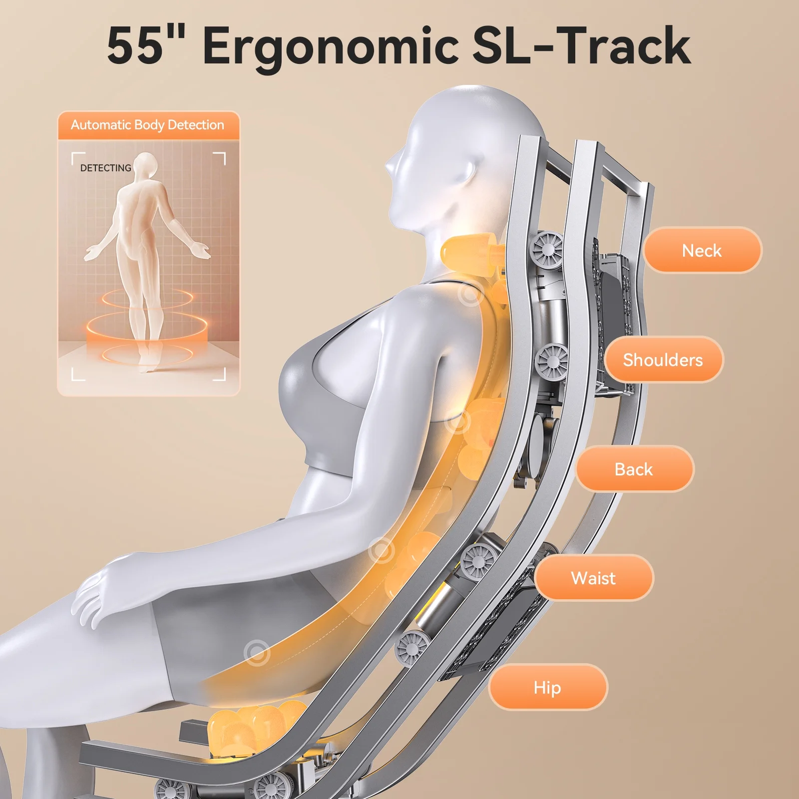 4D Massage Chair Full Body, Zero Gravity Massage Chair with Heat and Foot Massage with Airbags, Kneading, Bluetooth, LCD Touch Control - Black