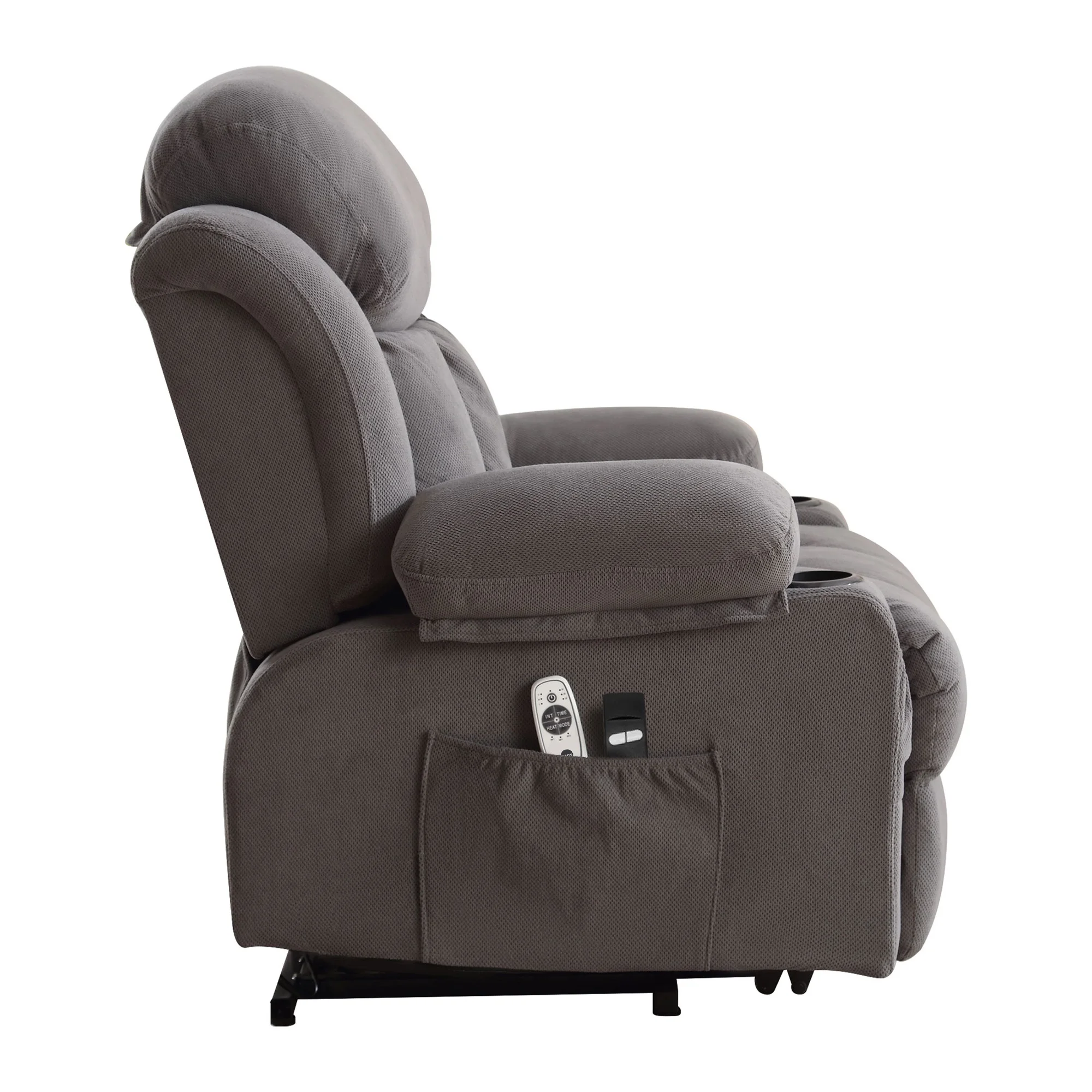 Power Lift Recliner Chair for Elderly,  24.5In Oversized Lift Chair with Massage and Heat up to 350Lbs, 160° Electric Adjustable Power Theater Recliner for Living Room, Gray