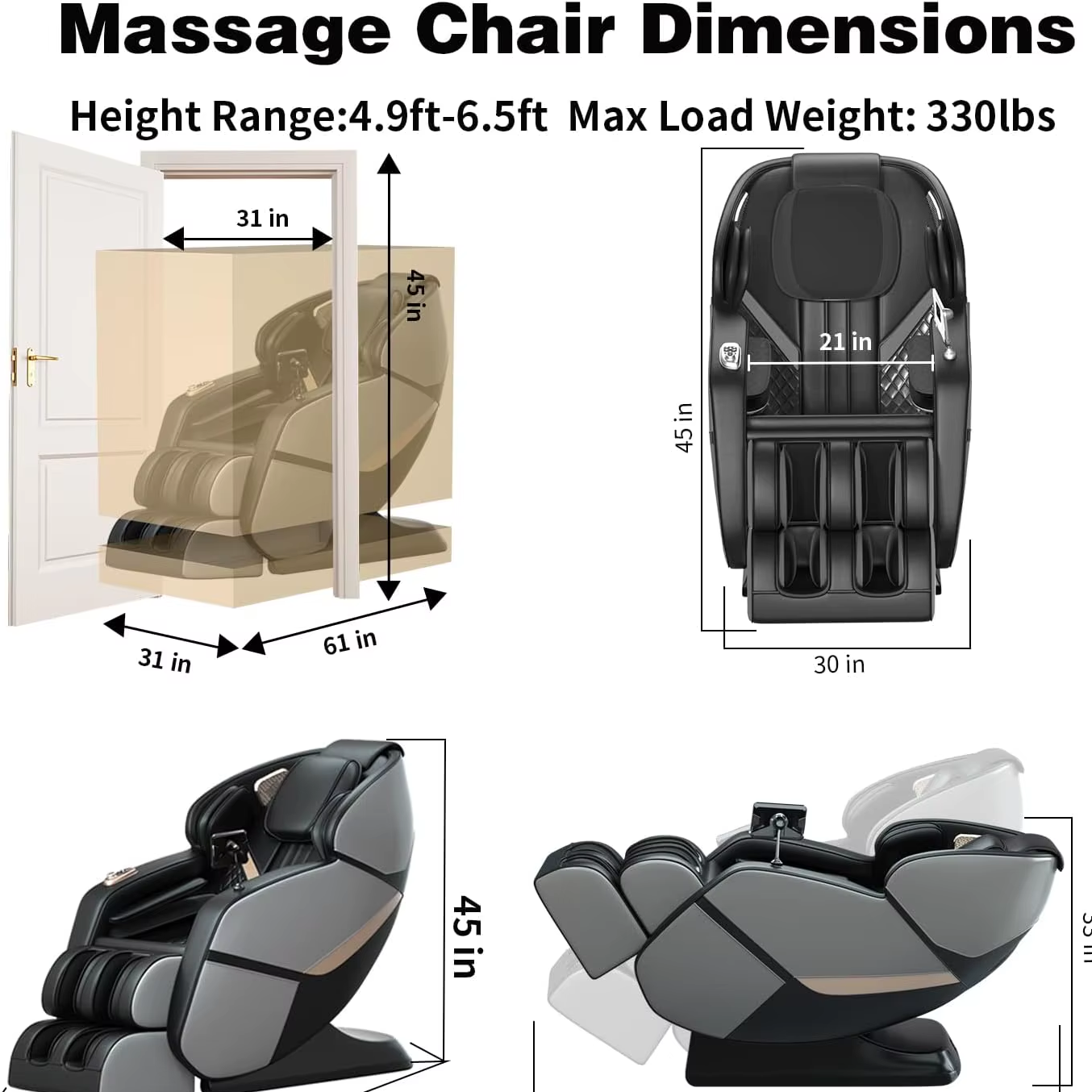1 Years Warranty Massage Chair Full Body Folding Recliner Smart Chair Massager Electric Shiatsu Zero Gravity Massage Chair