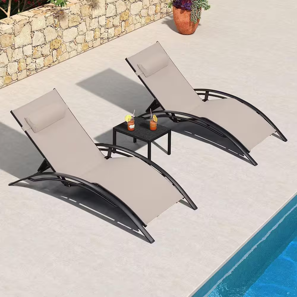 Oversized Chaise Lounge Outdoor Beach Pool Sunbathing Lawn Lounger Recliner Chair